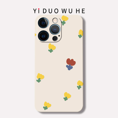 一朶午荷17iPhone16Promax/15手机壳苹果14软7保护套8plus磨砂mini全包XR/13/12原创小众卡通清新精孔