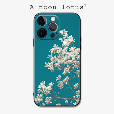 清新绿花iPhone17air手机壳16软硅胶磨砂苹果15Promax/14Plus13/12/11小米华为Pura荣耀OPPOtpu玻璃壳银色