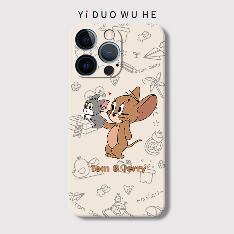 苹果13液态硅胶软壳欧美卡通防摔