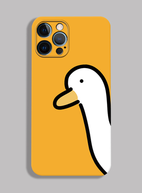 一朶午荷1617air卡通鸭11pro苹果14 max手机壳iphonex玻璃防滑12萌8plus硅胶xr/13/15