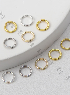 14K保色金开口小圆圈 diy饰品配件外径3mm/4mm/5mm 一份100个