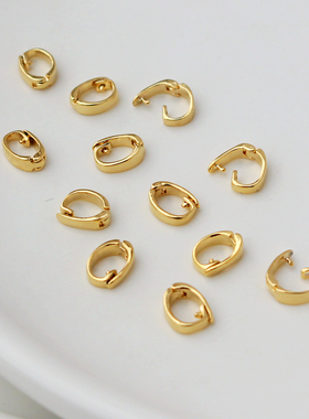 14k包金保色手链项链扣头5*7mm瓜子扣卡扣diy吊坠链接扣子配件