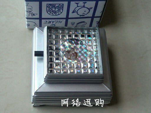 led电子灯座水晶发光底座七彩灯玻璃水母玉器家居佛像摆件不旋转