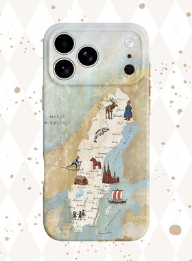【西洋旅行团】艺术地图iPhone16/15pro手机壳华为mate70小米14畅享70简约vivoS19软iqooneo10苹果14荣耀90