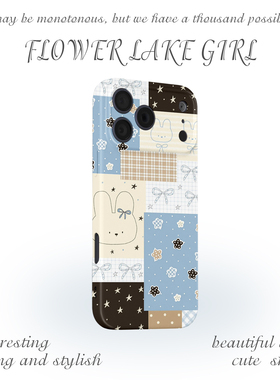 【萌兔物集】韩系清新拼接适用iPhone16/17promax手机壳华为mate70软OPPOreon12vivoS20苹果14一加ACE3小米15