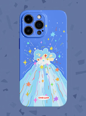 人生万岁~蓝色系好运火山菲林适用iPhone17/16pro手机壳华为nova畅享60硬OPPOreno9vivos18软IQOO10小米13pro