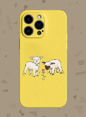 【可爱暴击】简约嗅花小羊适用iPhone16/15promax手机壳华为mate60软OPPOreon12vivoS20苹果14一加ACE3小米15