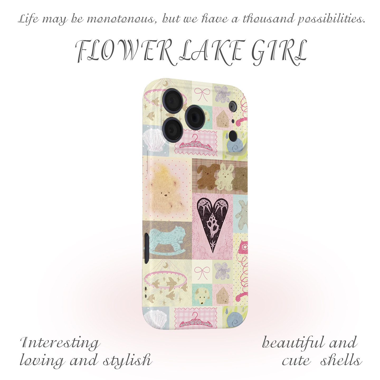 【花间少女】粉系爱心拼图适用iPhone16/15promax手机壳华为pura70小米15/13畅享70vivoS20软iqooneo10苹果13,3C数码配件,手机保护套/壳,淘宝优惠券,粉丝福利购,淘宝优惠卷