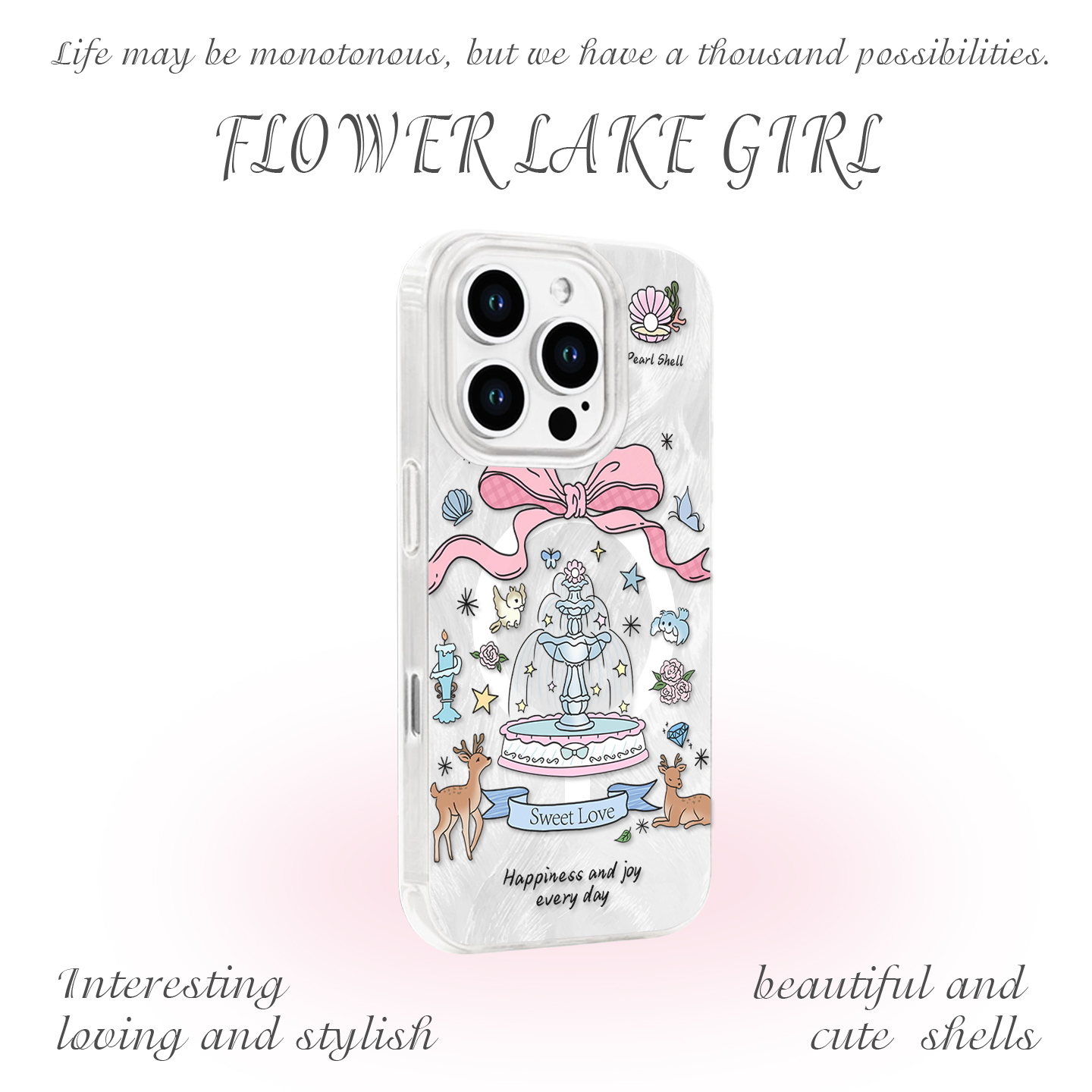 【幸福之源】飞鸟蝴蝶喷泉适用iPhone17/16promax手机壳红米K80磁吸vivoS20华为mete70羽纱一加ACE5小米17pro