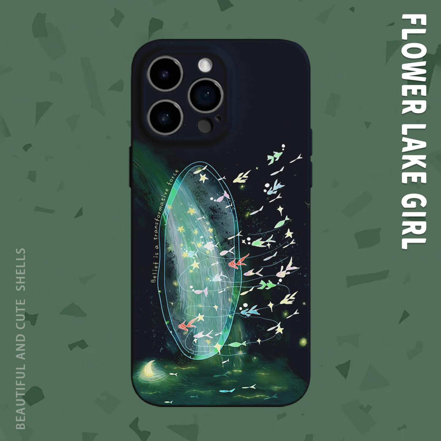 【意境之门】艺术彩光金鱼适用iPhone16/15promax手