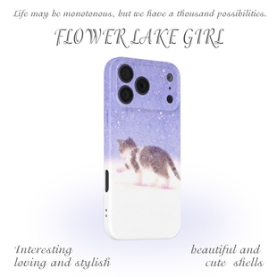 15promax手机壳华为mate60软OPPOreon12vivoS20苹果14一加ACE3小米15 雪落漫步猫咪适用iPhone16 大步走