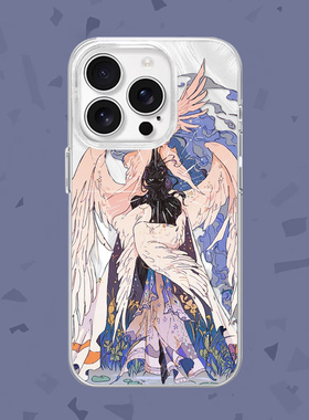 【轮回之翼】紫色暗黑天使适用iPhone17/16pro手机壳红米K80磁吸vivoS20华为mete60羽纱一加ACE3小米15一加11