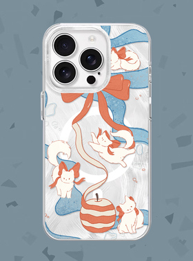 猫天使~丝带苹果蝴蝶结适用iPhone17/16promax手机壳红米K70羽纱vivos18华为mete70磁吸小米13/15pro一加ACE3
