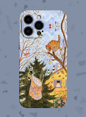 【收获季节】晚秋动物涂鸦适用iPhone16/15promax手机壳华为mate60软OPPOreon12vivoS20苹果14一加ACE3小米15