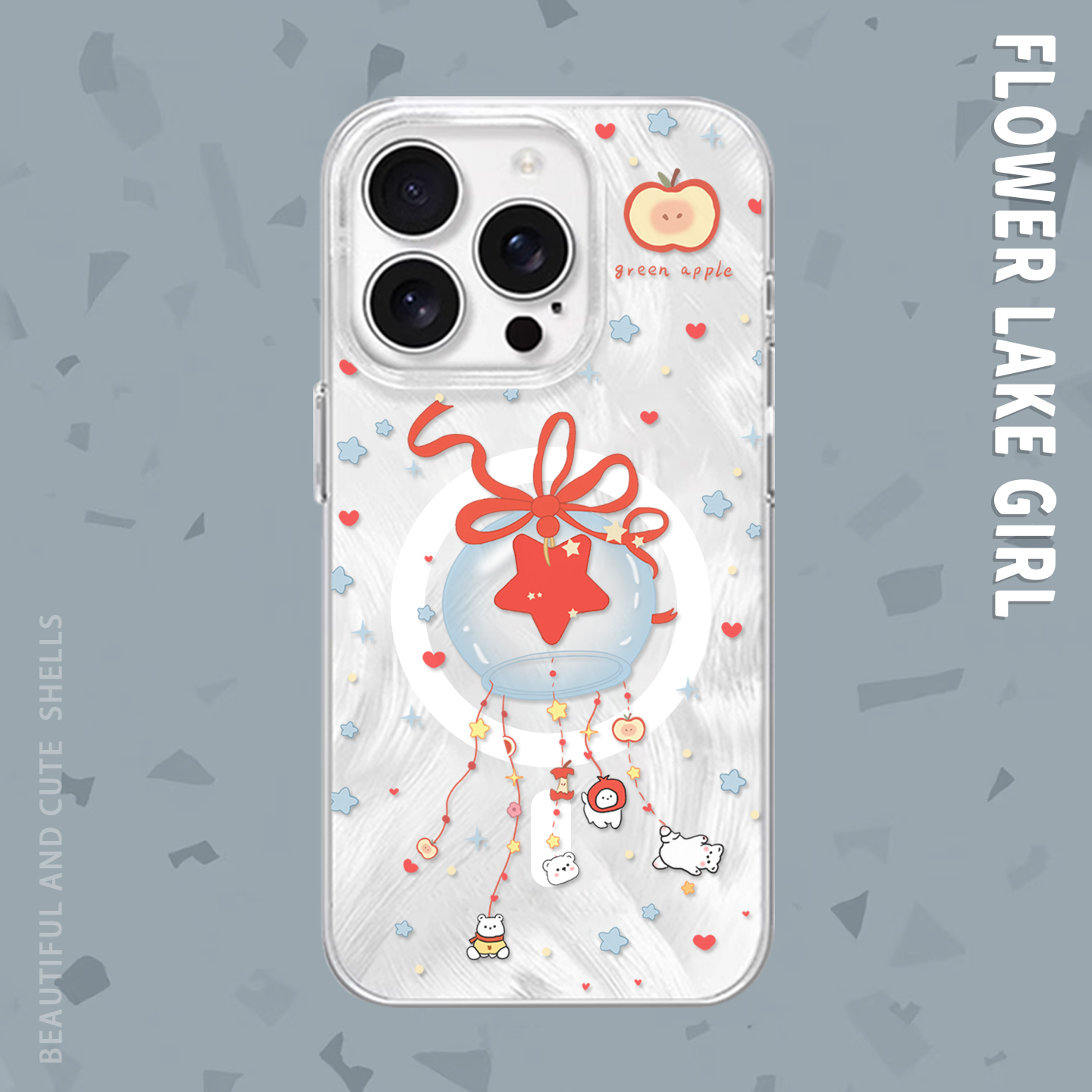 【猫与风铃】浪漫星星玻璃瓶适用iPhone16/15pro手机壳红米K70磁吸vivos19华为mete60羽纱荣耀90小米14一加11