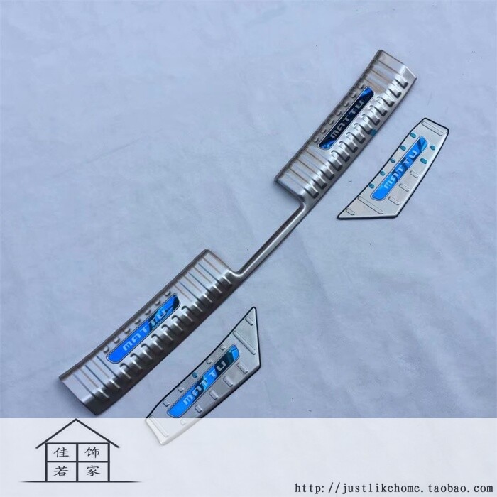 18款猎豹迈图MATTU 专用拉丝不锈钢内外后护板 尾箱防护门槛条贴