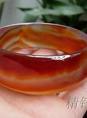 新鲜出炉正品巴西玛瑙手镯57mm 纯天然朱砂纹理  女款手腕礼物