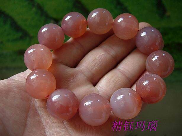 正品巴西玛瑙玉髓圆珠手珠手串 手链18mm 纯天然原色男款手串新出