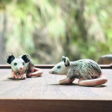 老鼠陶瓷小动物纯手工绘画高温釉下彩