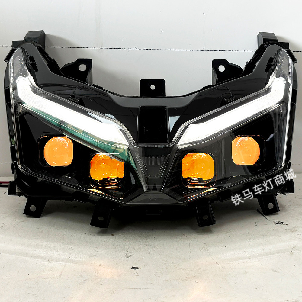 适用于五羊本田NWT150大灯总成升级改装LED矩阵透镜大灯激光车灯