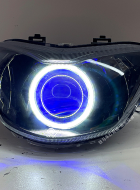 适用铃木小海豚110改装LED透镜大灯总成QS110T-3踏板摩托车前车灯