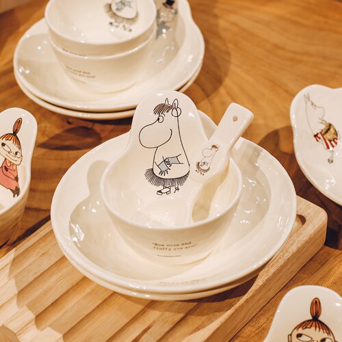 Moomin奶油风可爱手柄陶瓷餐具