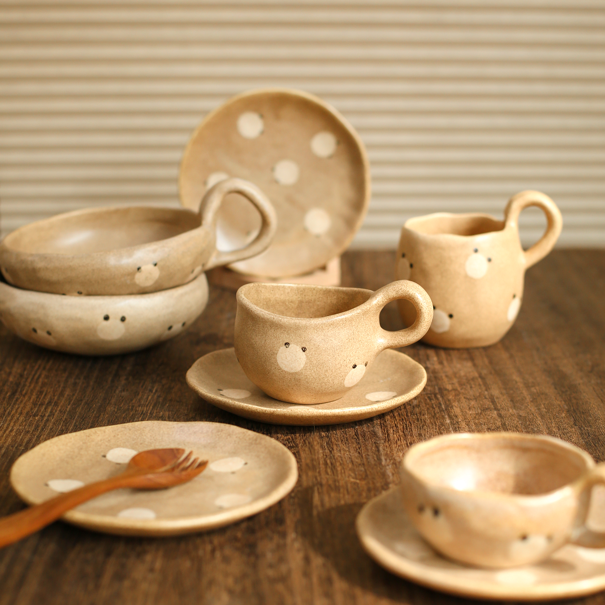 复古创意手作手绘陶瓷餐具套装