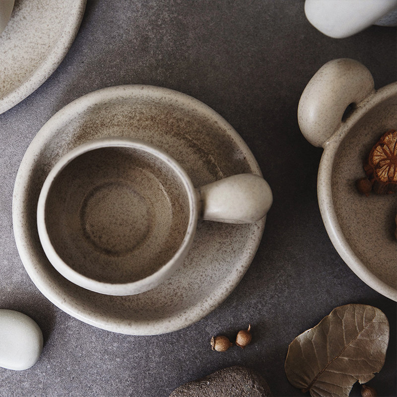 暗藏温柔的石头。一宅侘寂风陶瓷家用餐具碗碟碗盘套装杯子花器,餐饮具,碗,淘宝优惠券,粉丝福利购,淘宝优惠卷