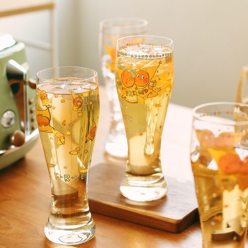 星星人钠钙玻璃啤酒大肚高杯