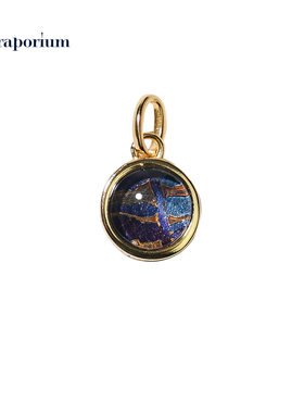 洞察之眼手工纯银镀金镶嵌陨石