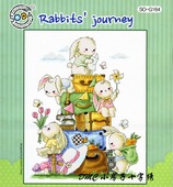 正品 旅行 法国DMC G164 小房子十字绣 兔子们 韩国SODA 兔兔