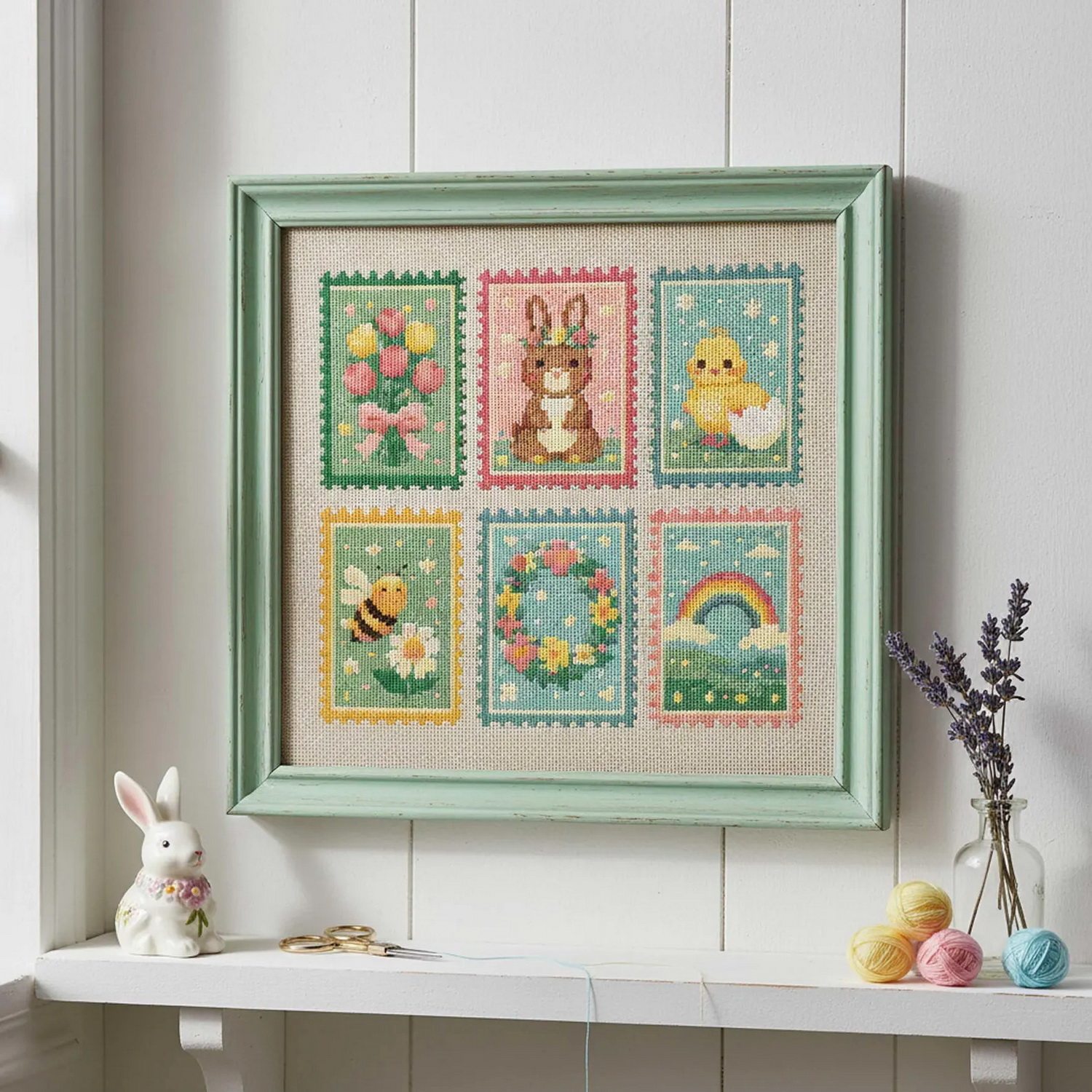 春日小物 法国DMC线R线十字绣 印花布简单saga手工礼物可爱童趣