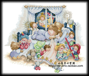 小房子十字绣正品法国DMC套件-豌豆公主 甜美的梦乡 童话卡通挂画