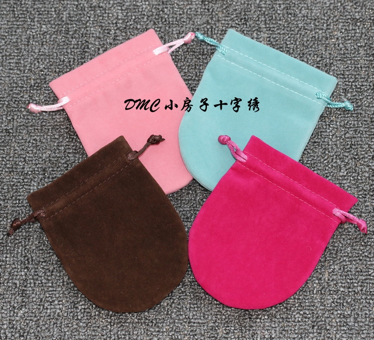 五皇冠 小房子十字绣 高品质 半圆抽口 大号绒布袋-4色入