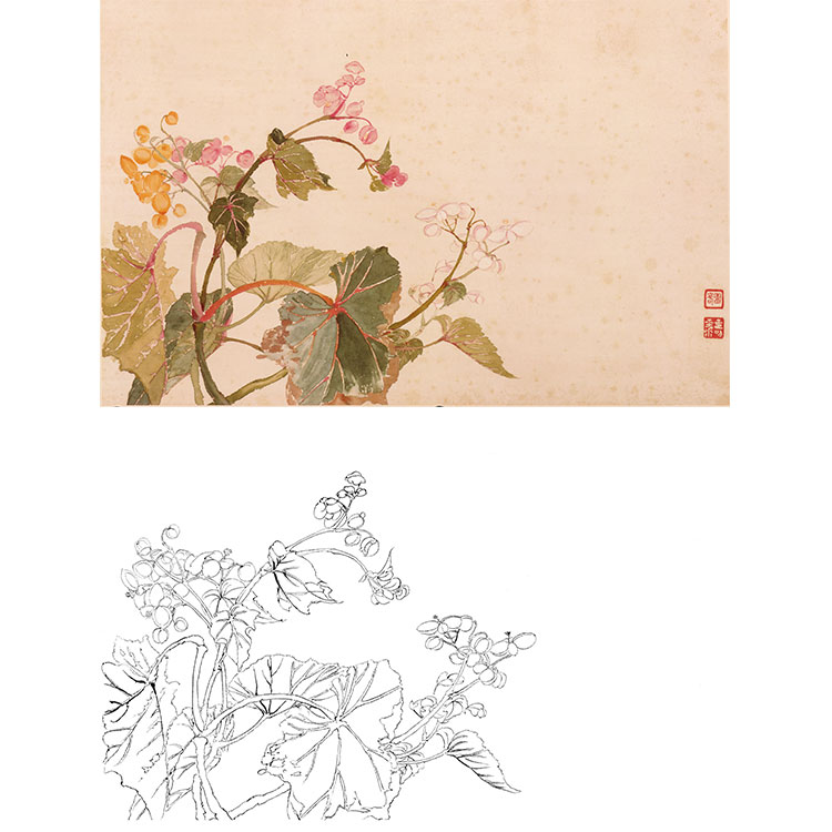 恽寿平实物打印稿尺寸可选工笔画