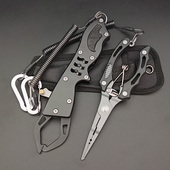 酷黑路亚钳控鱼器套装 全铝合金手柄不锈钢特氟龙防腐蚀钓鱼控鱼钳