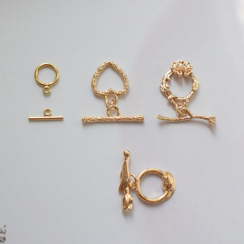 铜包14K真金浅金色OT扣手工diy