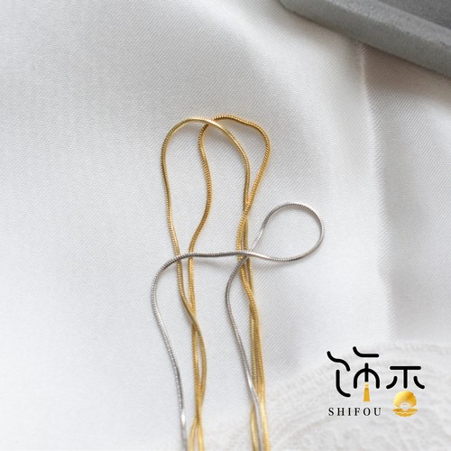 饰否蛇骨成品链钛钢镀真金