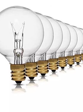 G40灯泡E12小螺口7W氛围装饰暖光灯串钨丝泡220V复古黄光玻璃圆泡