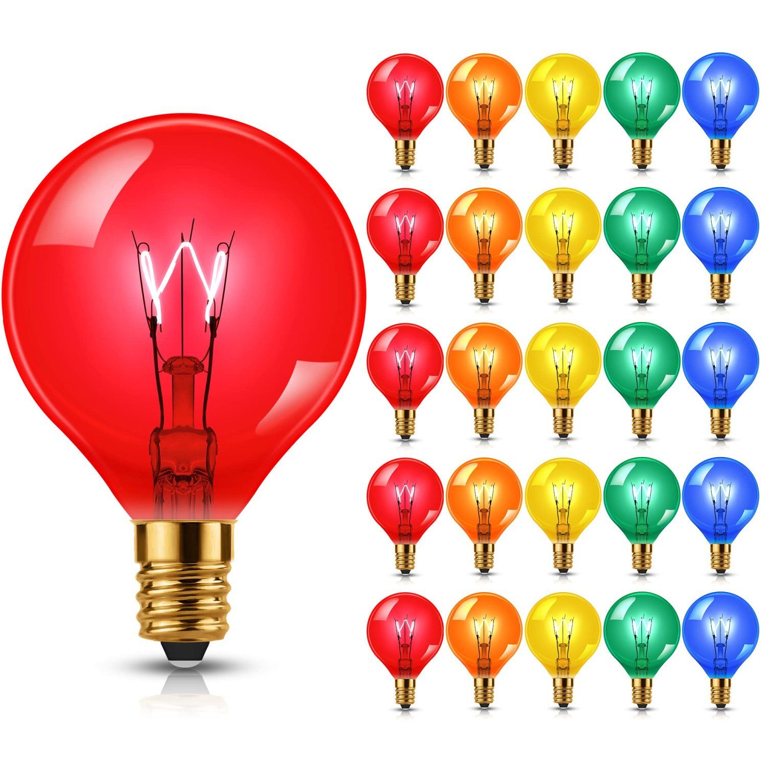 G40彩色LED灯泡1W/7W五色小圆泡