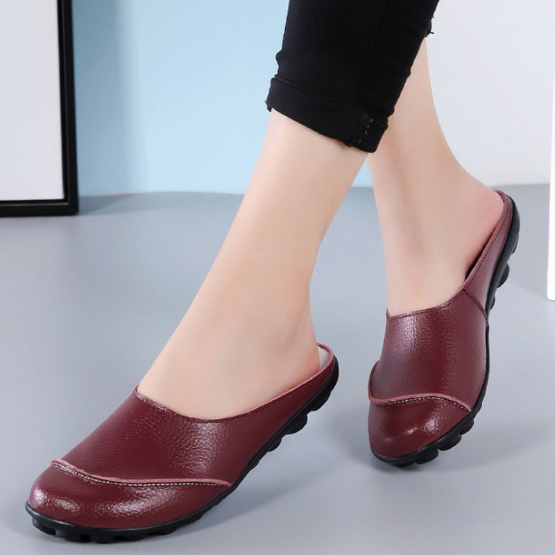 夏秋季新款女鞋特大码40 44包头凉鞋平跟软底豆豆鞋41 43女士凉拖,女鞋,包头拖,淘宝优惠券,粉丝福利购,淘宝优惠卷