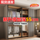爆款 55深布衣柜家用卧室简易组装 金属衣橱挂衣架出租房用2025新款