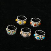 指环 布契拉提风雏菊花戒指女小众设计925银天然石宽版 JEWELRY