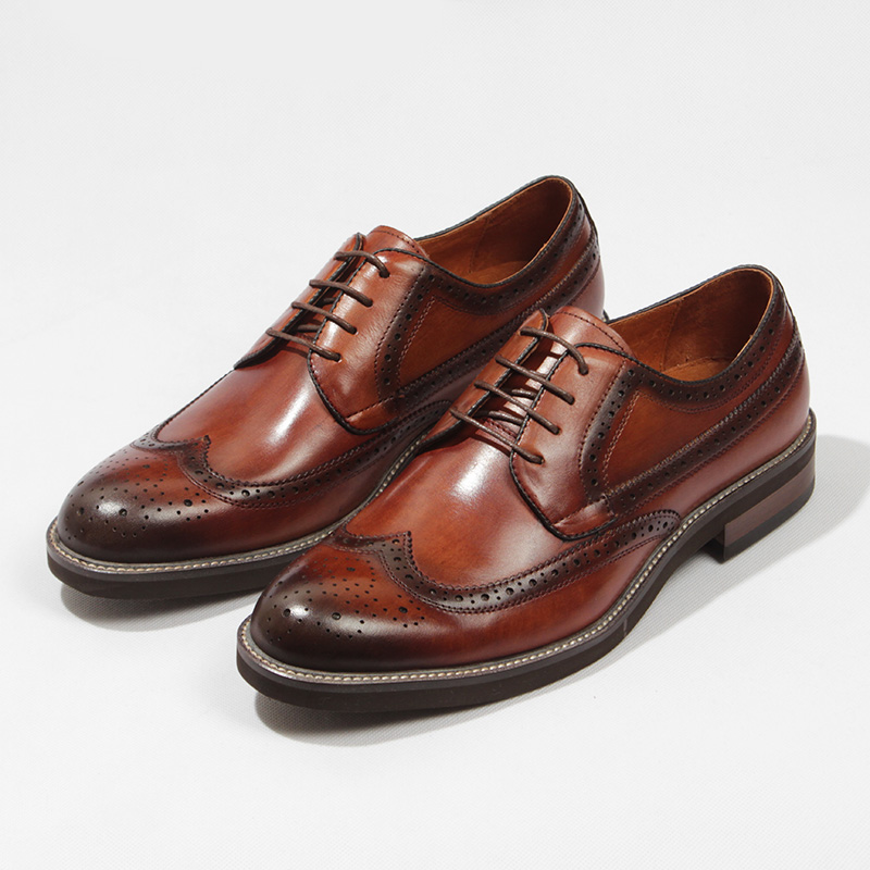 布洛克皮鞋男商务休闲真皮鞋