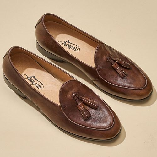 英伦乐福一脚蹬便士鞋真皮