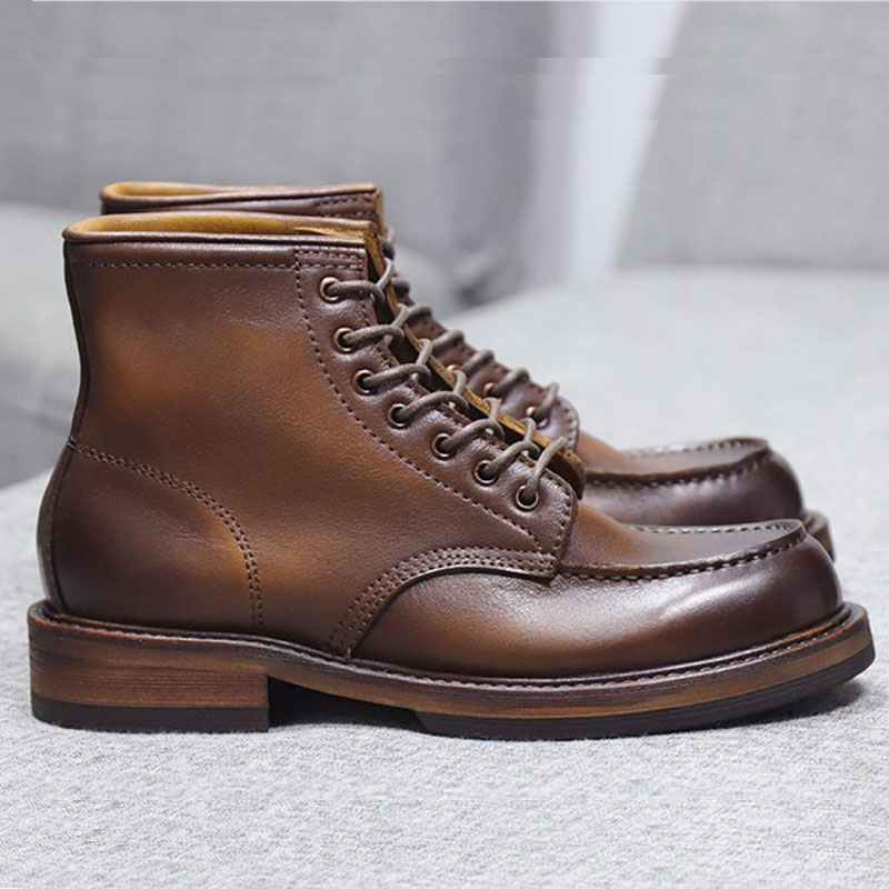 商务休闲马丁靴男复古中筒户外