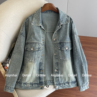 复古短款牛仔外套女2026新款早春季小个子爆款烫钻牛仔衣夹克上衣
