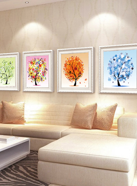 5d钻石画满钻2025客厅贴砖石十字绣2024年新款简约现代四季发财树