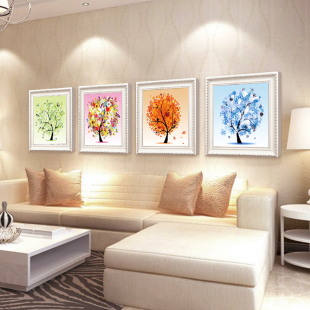 5d钻石画满钻2025客厅贴砖石十字绣2024年新款简约现代四季发财树