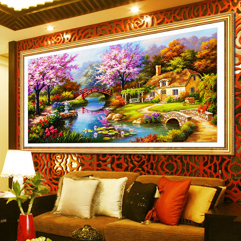 2022新款钻石画客厅风景梦幻家园